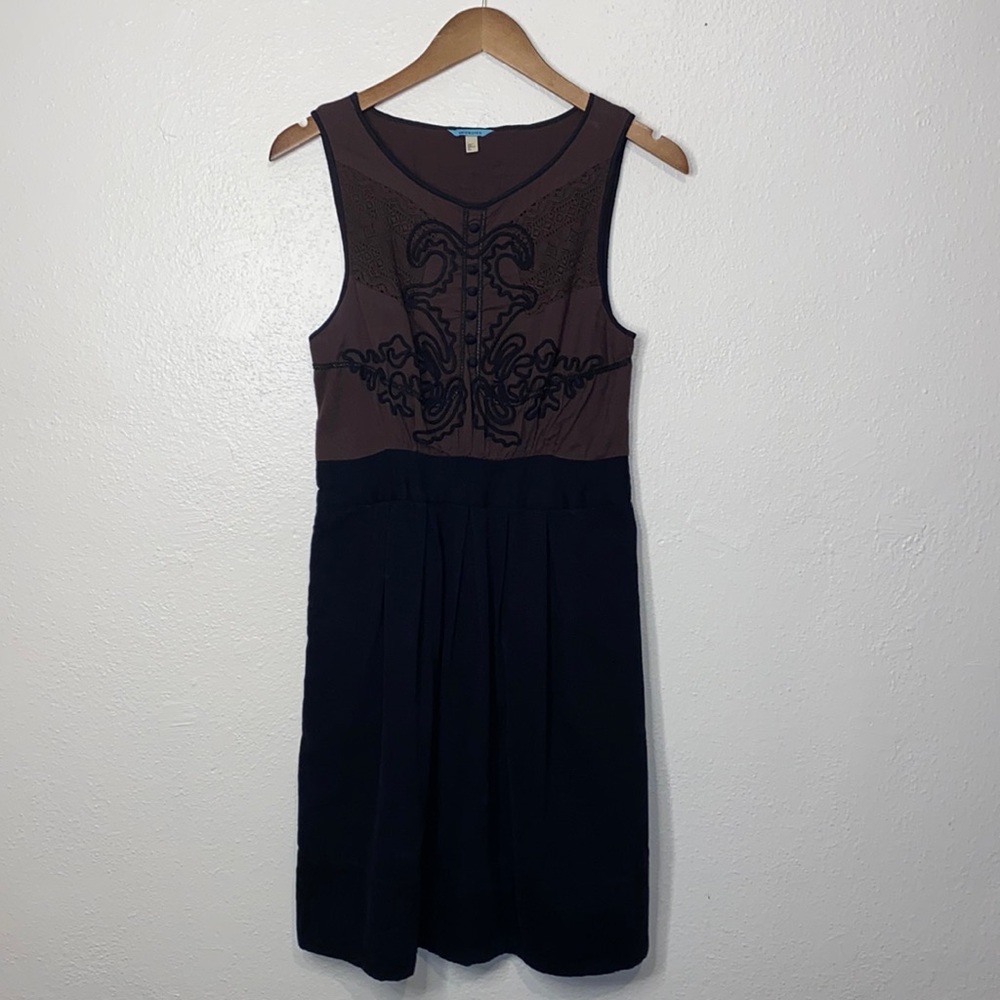Leifnotes By Anthropology Sleeveless Dress with Corduroy Skirt and Pockets